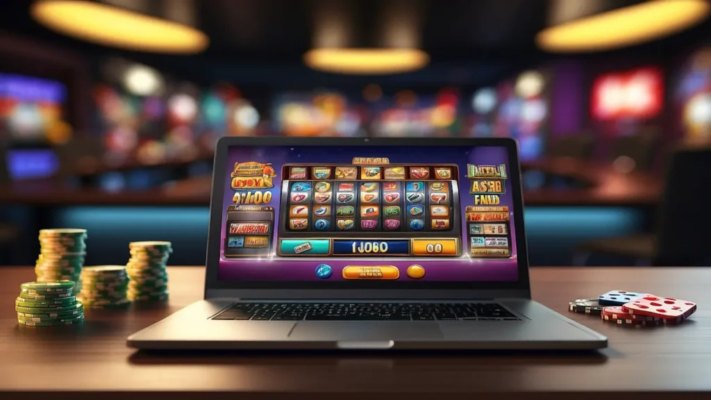 How Do Online Gambling Websites Work: A Complete Guide to Platform Mechanics and Technology online casino gaming gambling device concept close up laptop compute